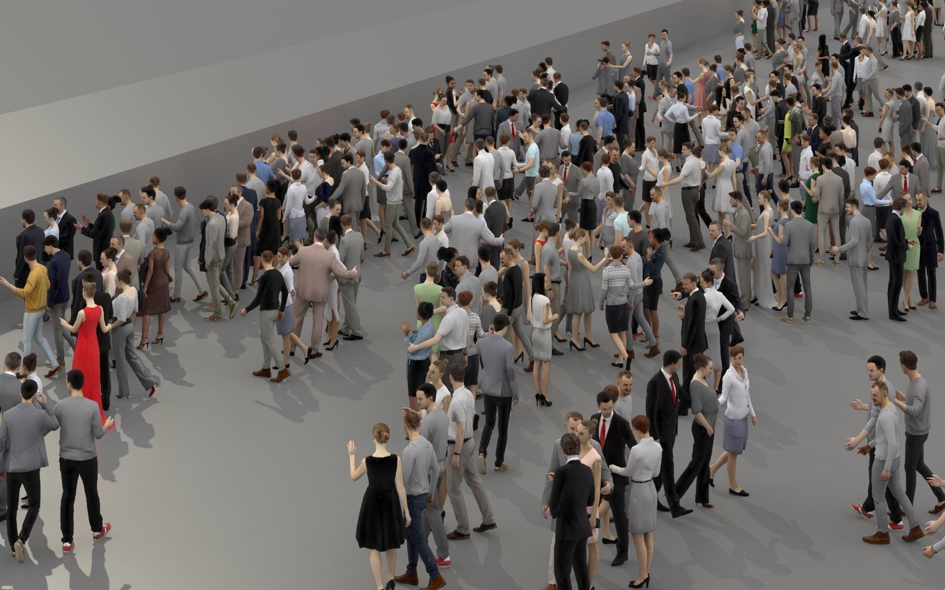 3D PEOPLE CROWDS - TOTAL PACK - ULTIMATE SPEED SOLUTION Low-poly 3D model_13