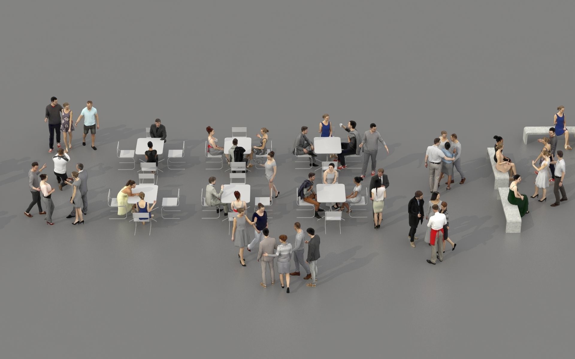 3D PEOPLE CROWDS - TOTAL PACK - ULTIMATE SPEED SOLUTION Low-poly 3D model_6