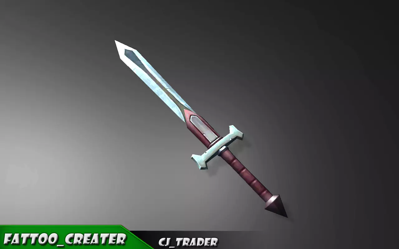 Modern Sword Fantasy Lowpoly 3D Model Low-poly 3D model_0