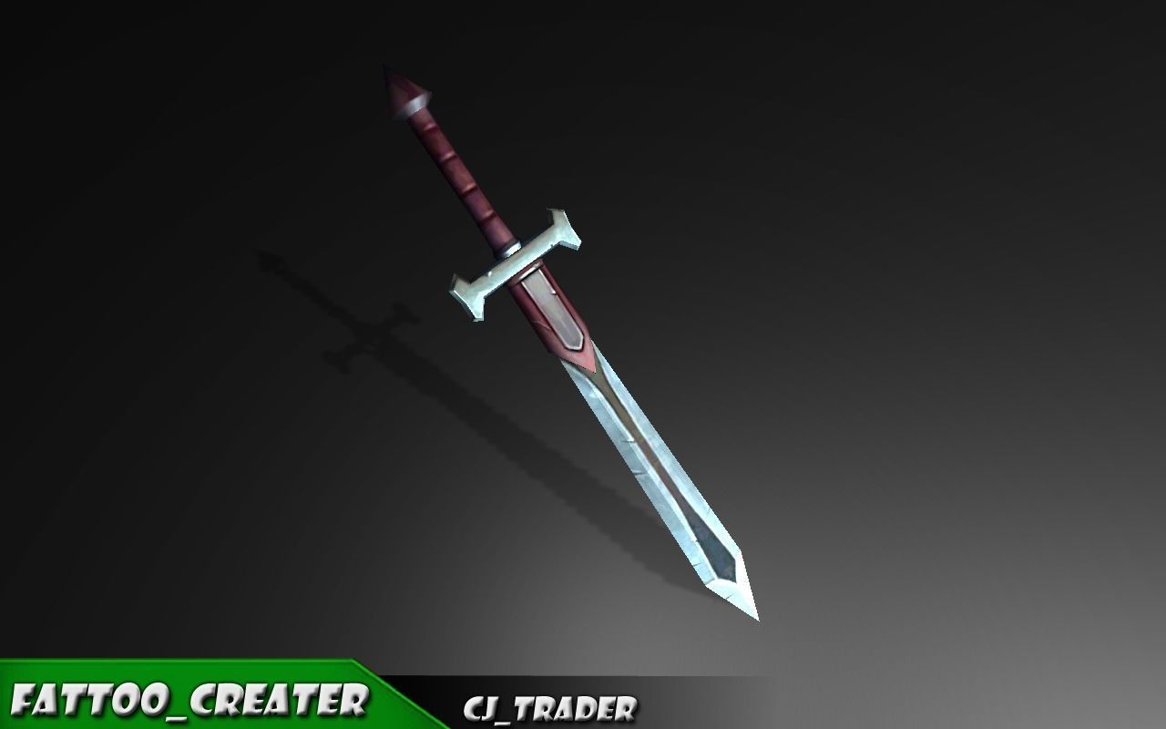 Modern Sword Fantasy Lowpoly 3D Model Low-poly 3D model_4