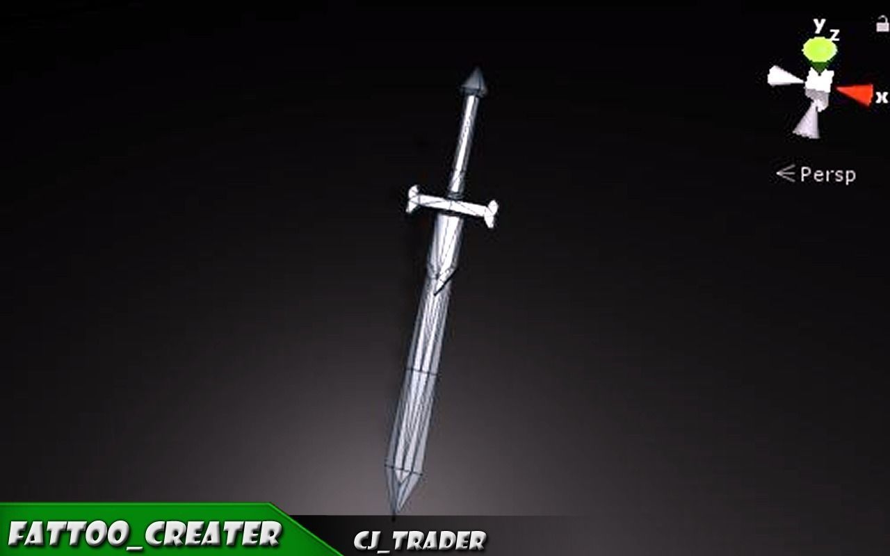 Modern Sword Fantasy Lowpoly 3D Model Low-poly 3D model_6