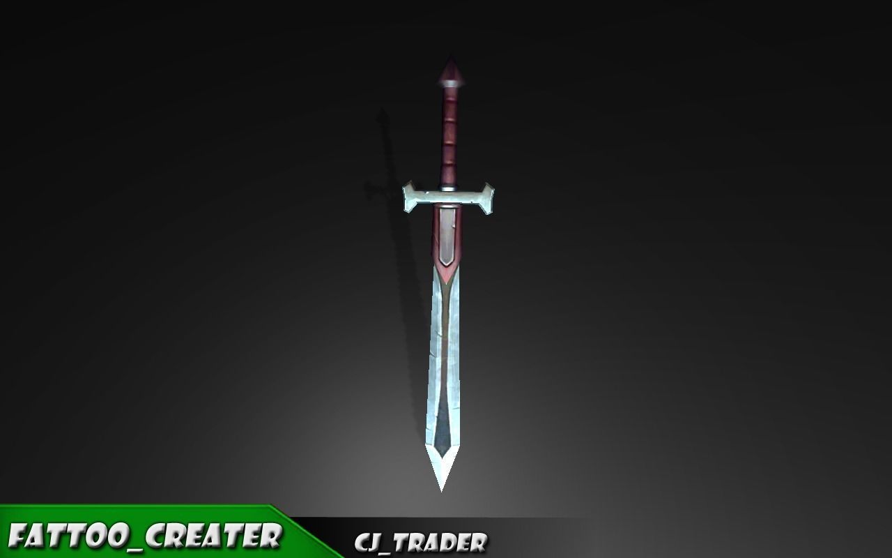 Modern Sword Fantasy Lowpoly 3D Model Low-poly 3D model_5