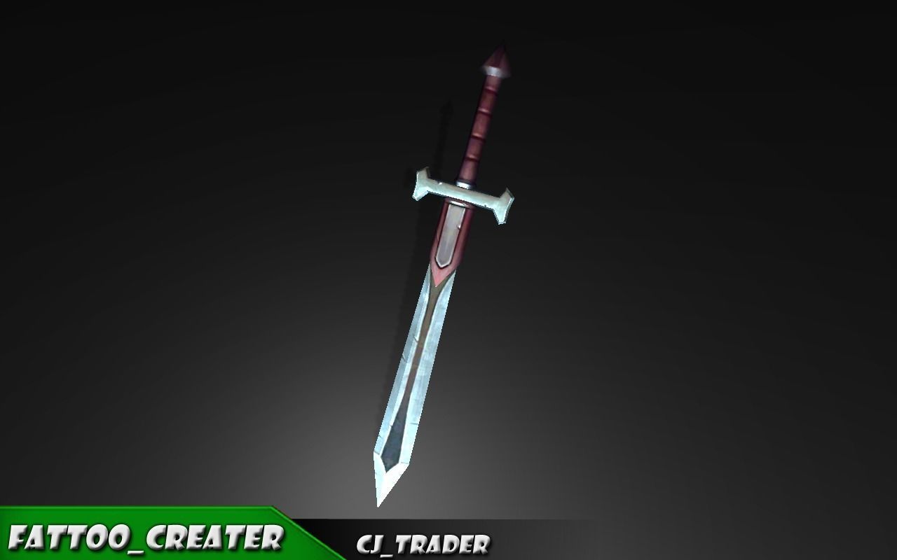 Modern Sword Fantasy Lowpoly 3D Model Low-poly 3D model_3