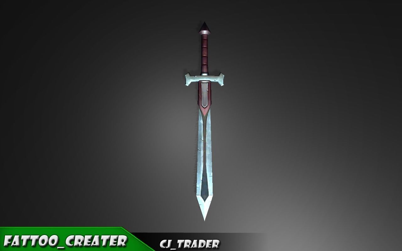 Modern Sword Fantasy Lowpoly 3D Model Low-poly 3D model_2