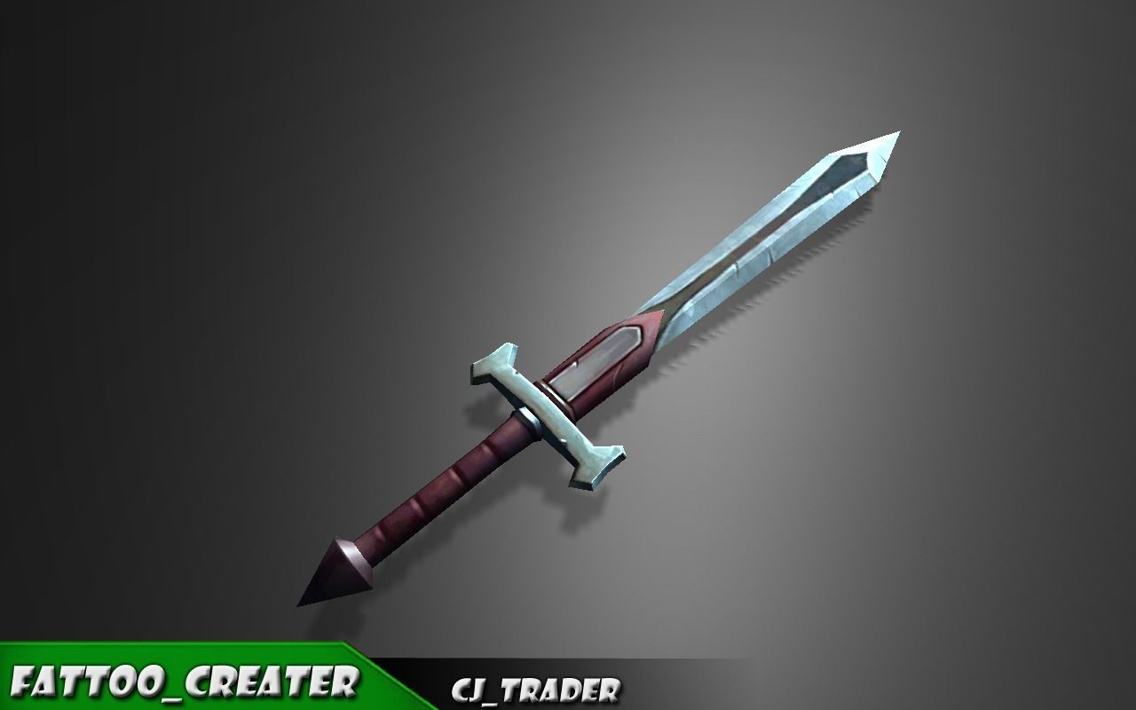Modern Sword Fantasy Lowpoly 3D Model Low-poly 3D model_1