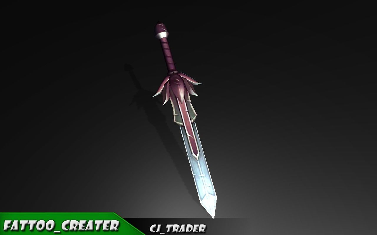 Final Fantasy Sword Low-poly 3d model Low-poly 3D model_4
