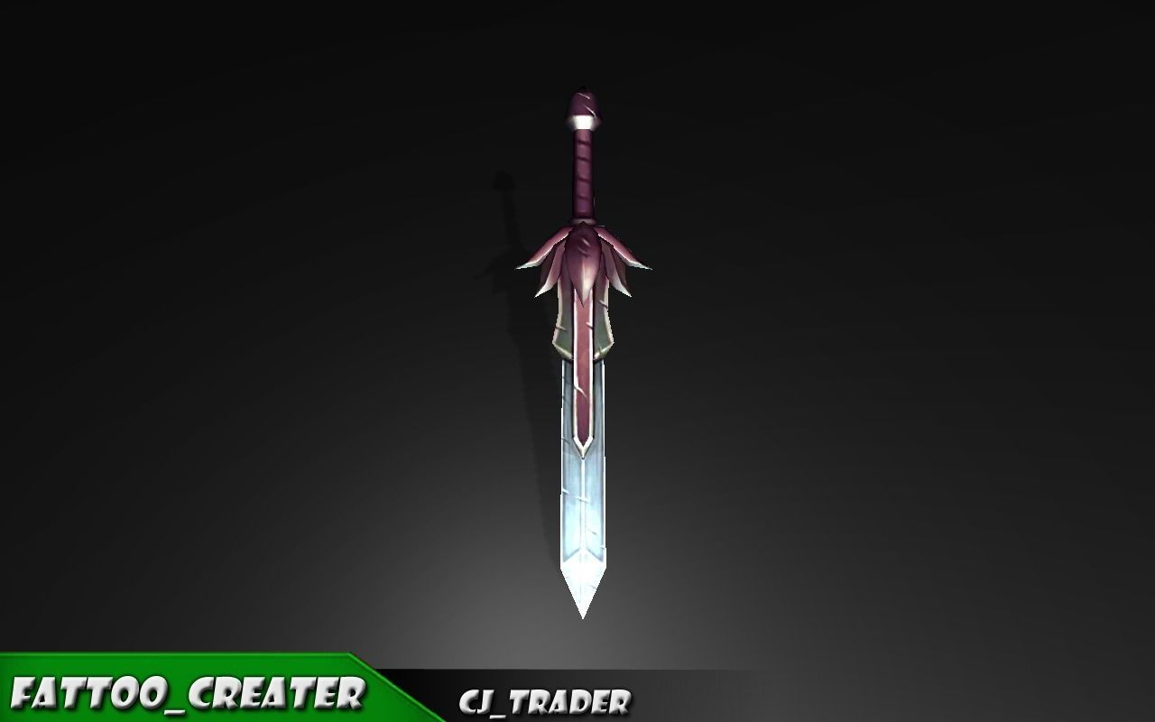 Final Fantasy Sword Low-poly 3d model Low-poly 3D model_5