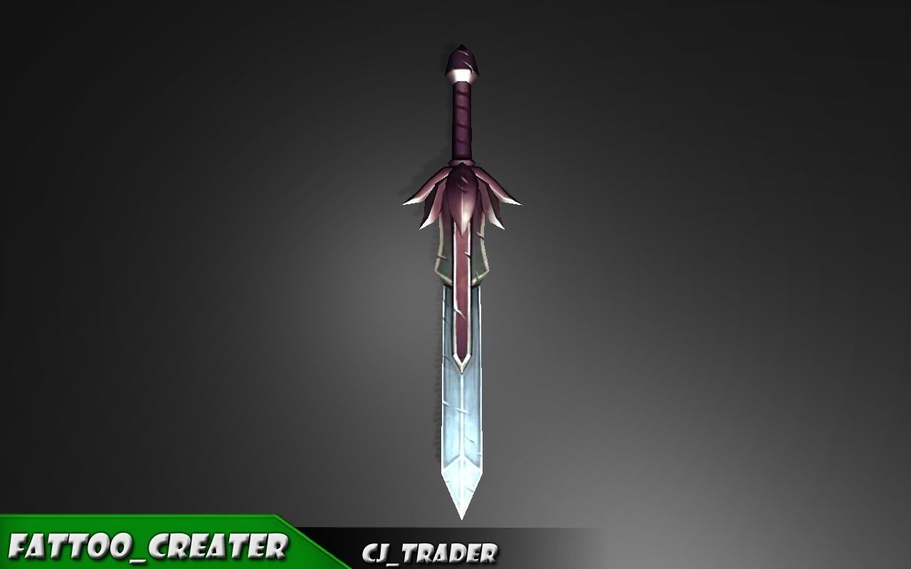 Final Fantasy Sword Low-poly 3d model Low-poly 3D model_2