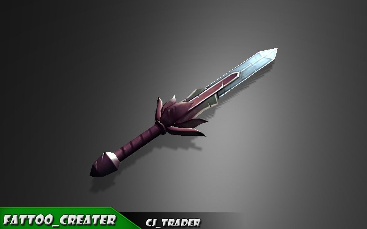 Final Fantasy Sword Low-poly 3d model Low-poly 3D model_1