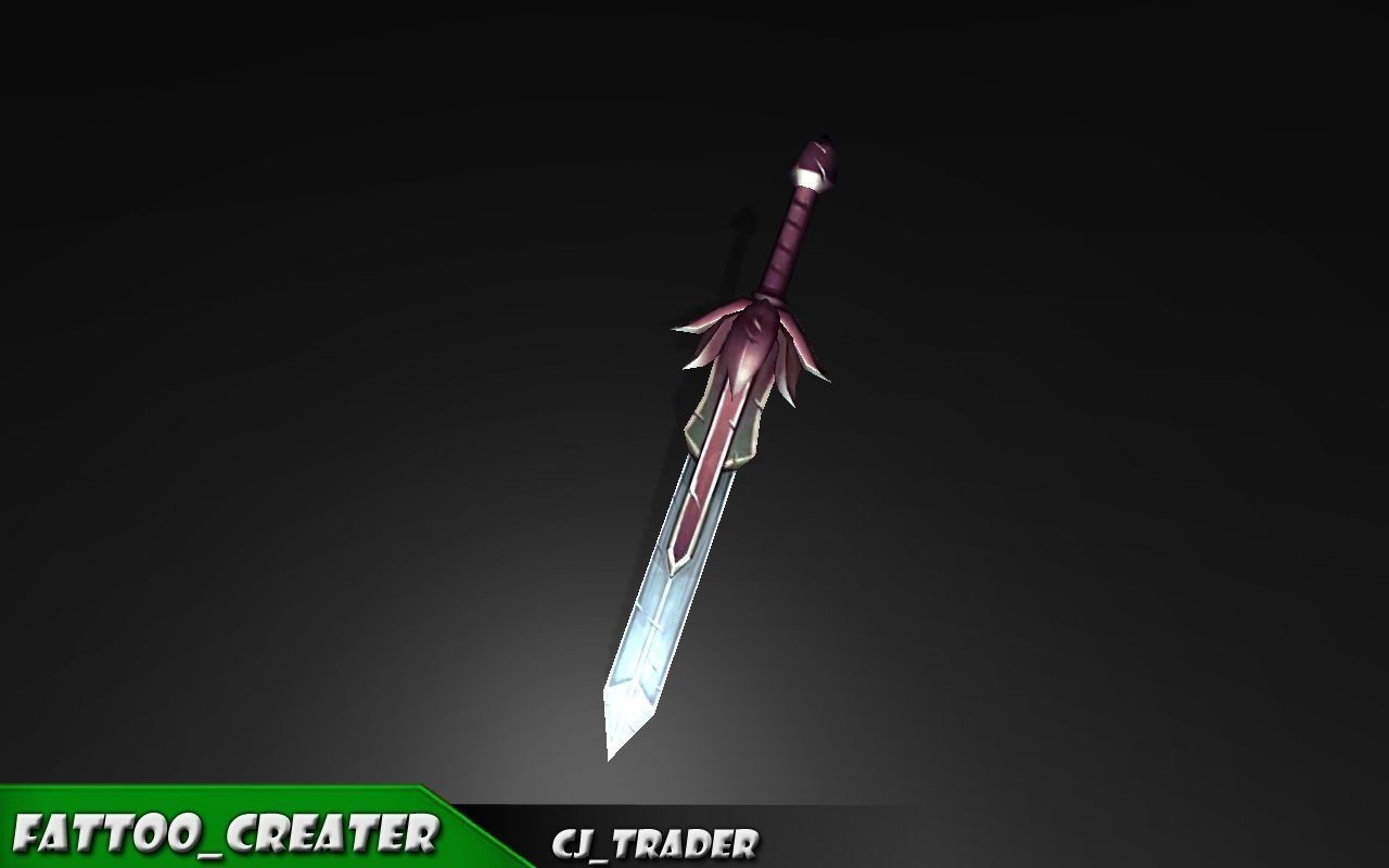 Final Fantasy Sword Low-poly 3d model Low-poly 3D model_3