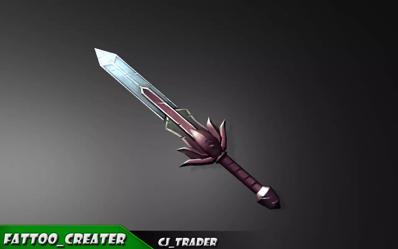 Final Fantasy Sword Low-poly 3d model Low-poly 3D model_0