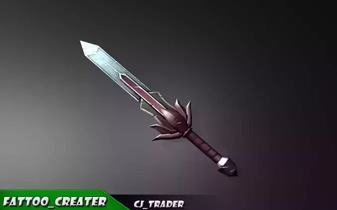 Final Fantasy Sword Low-poly 3d model Low-poly 3D model