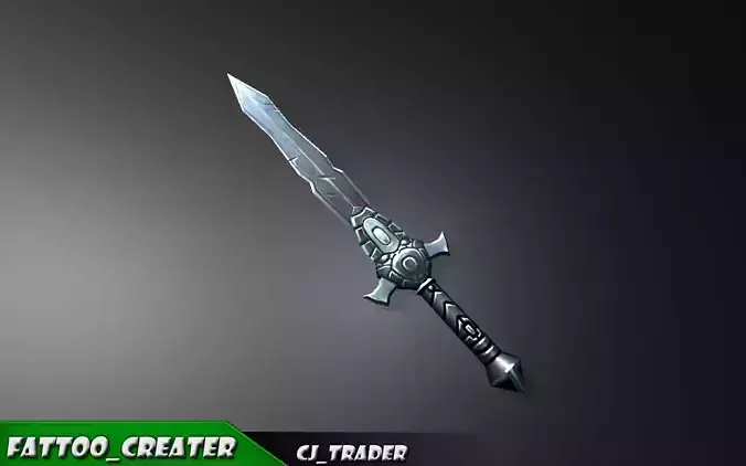 Low-Poly Fantasy Sword 3D Model Low-poly 3D model