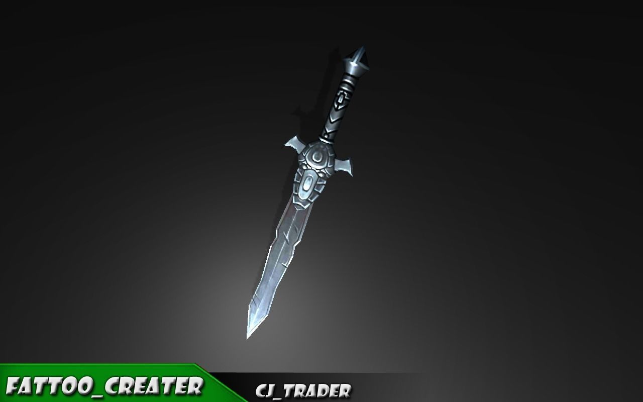 Low-Poly Fantasy Sword 3D Model Low-poly 3D model_3