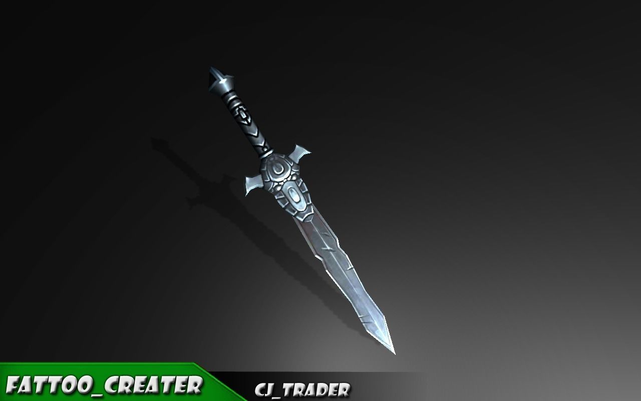 Low-Poly Fantasy Sword 3D Model Low-poly 3D model_4
