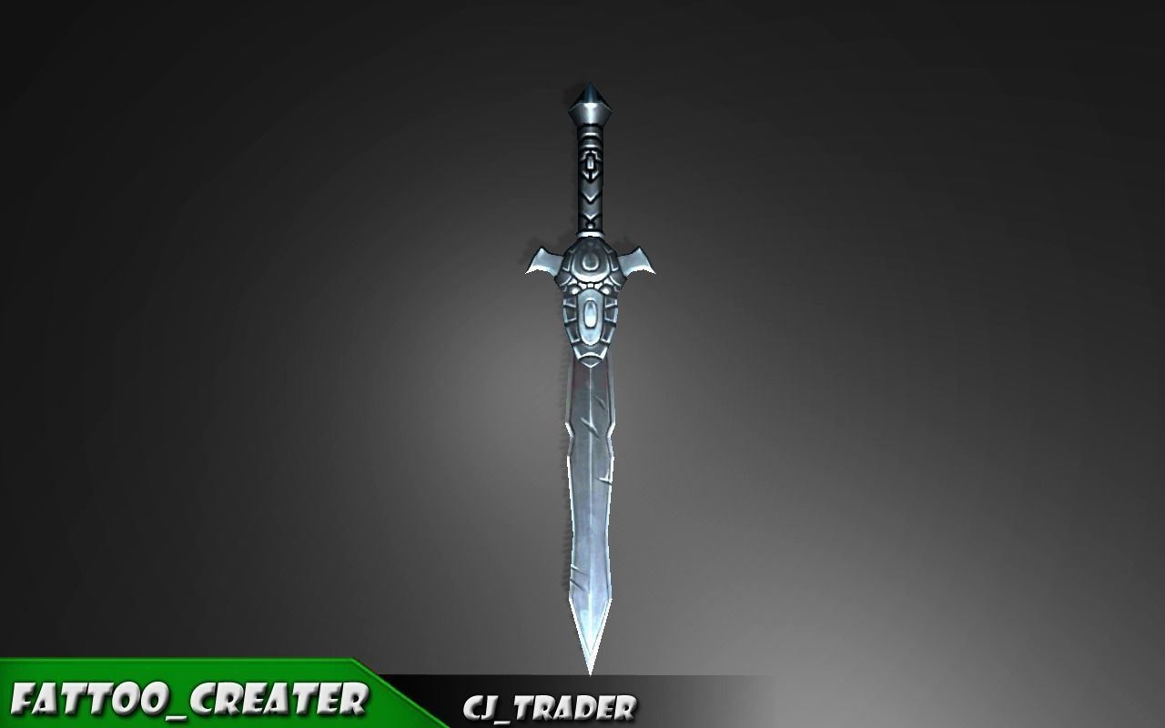 Low-Poly Fantasy Sword 3D Model Low-poly 3D model_2