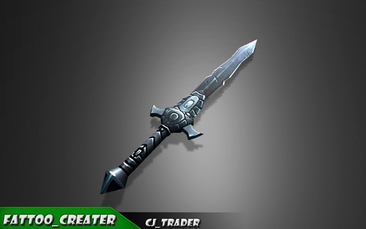 Low-Poly Fantasy Sword 3D Model Low-poly 3D model_1