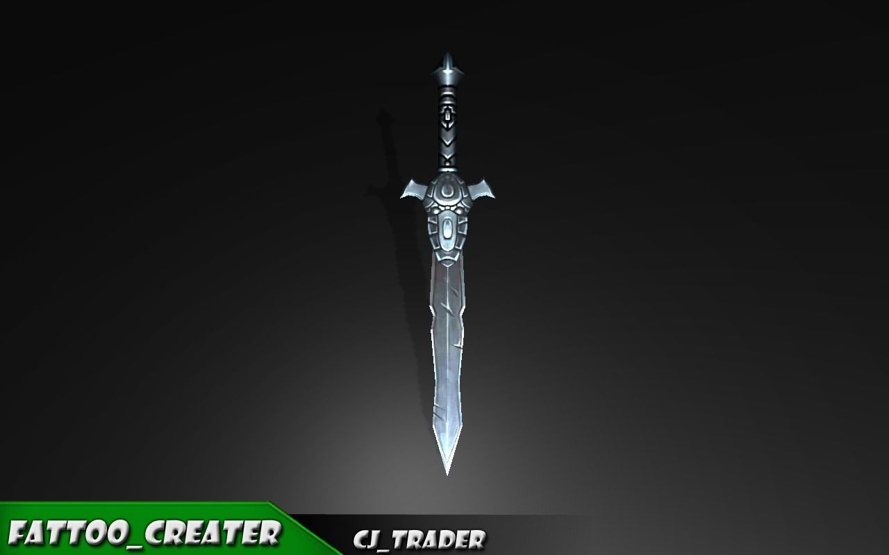 Low-Poly Fantasy Sword 3D Model Low-poly 3D model_5