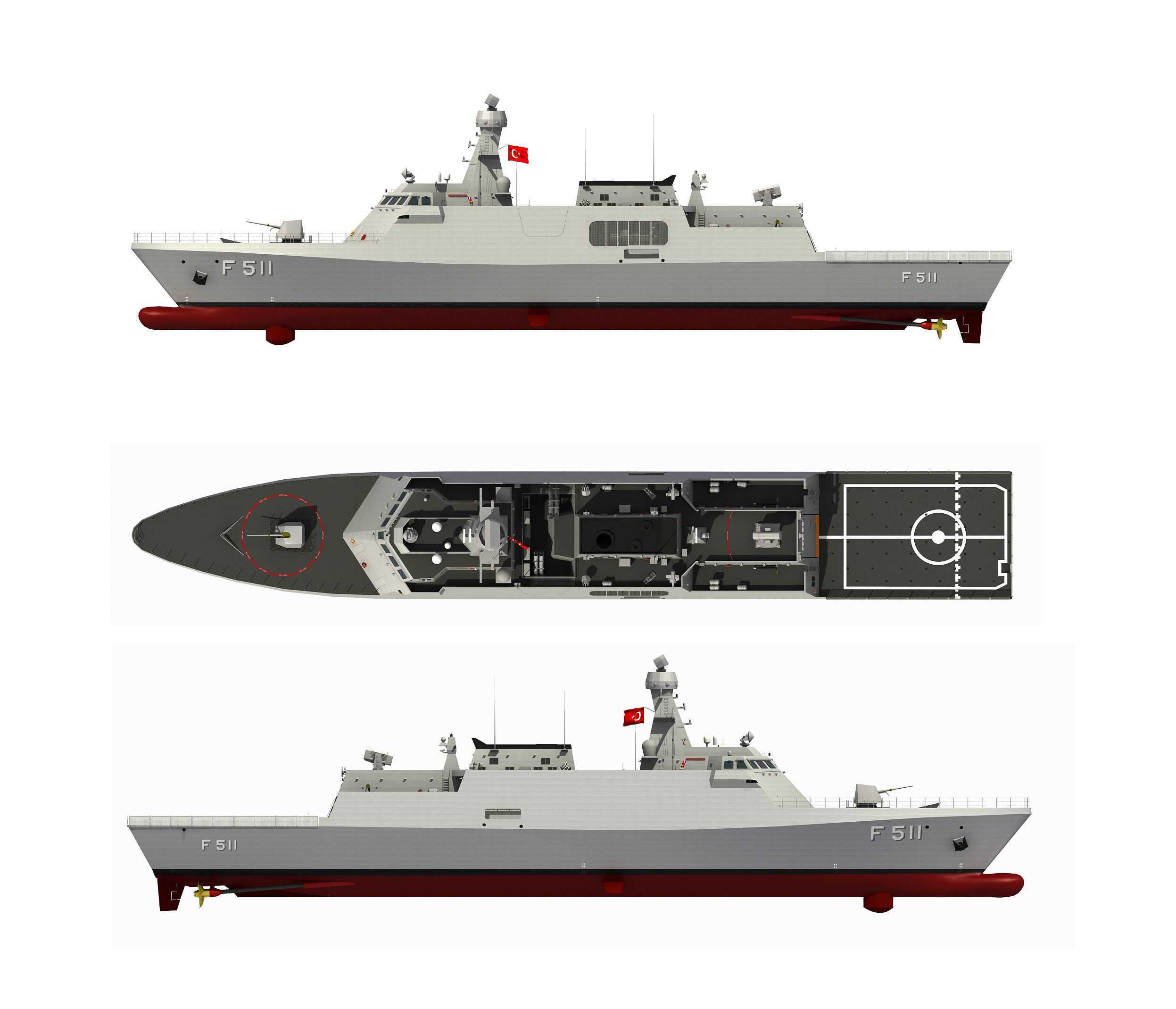 MILGEM CLASS CORVETTE TCG HEYBELIADA 3D model_13