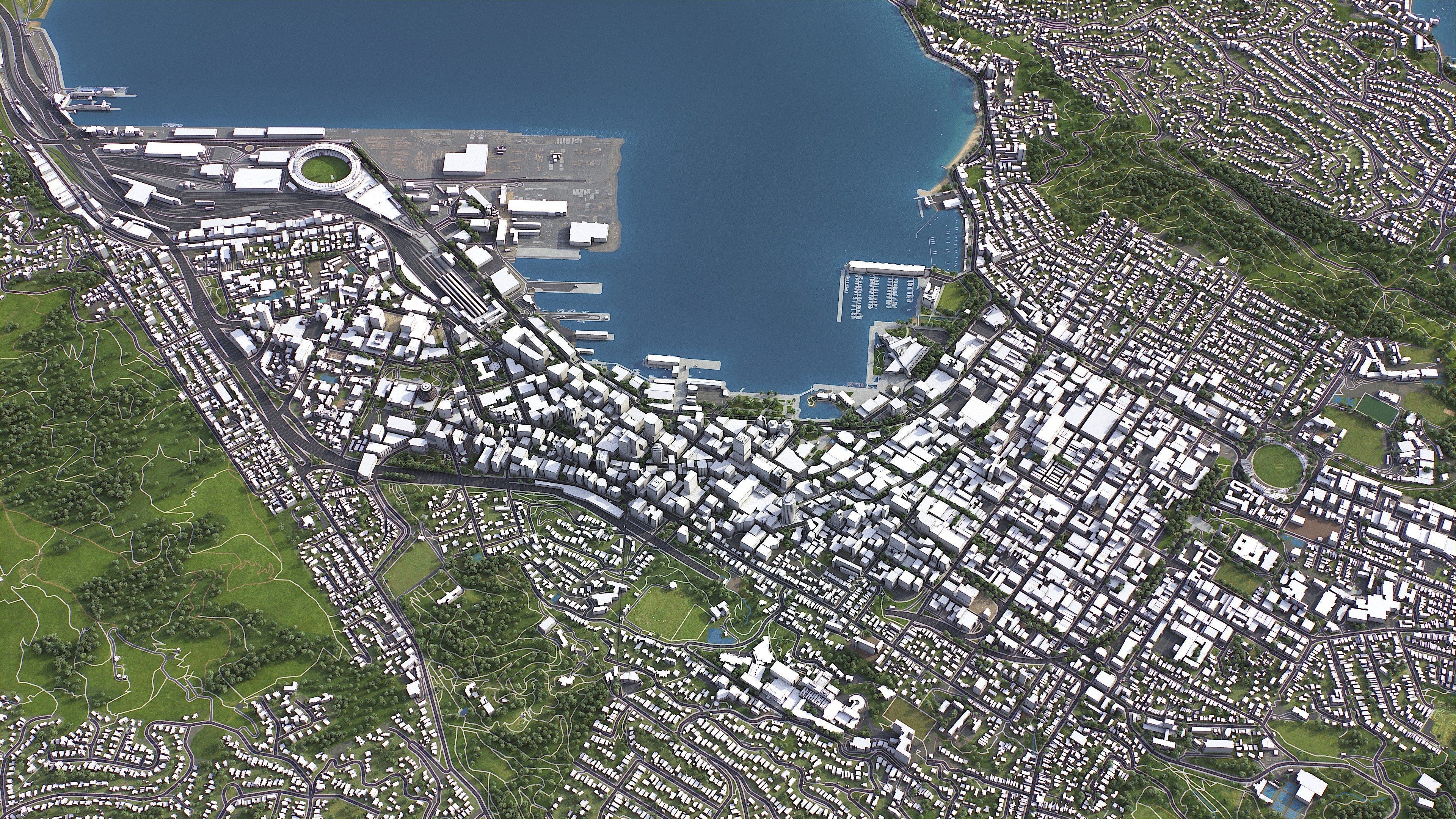 Wellington - 3D City Model Low-poly 3D model_3