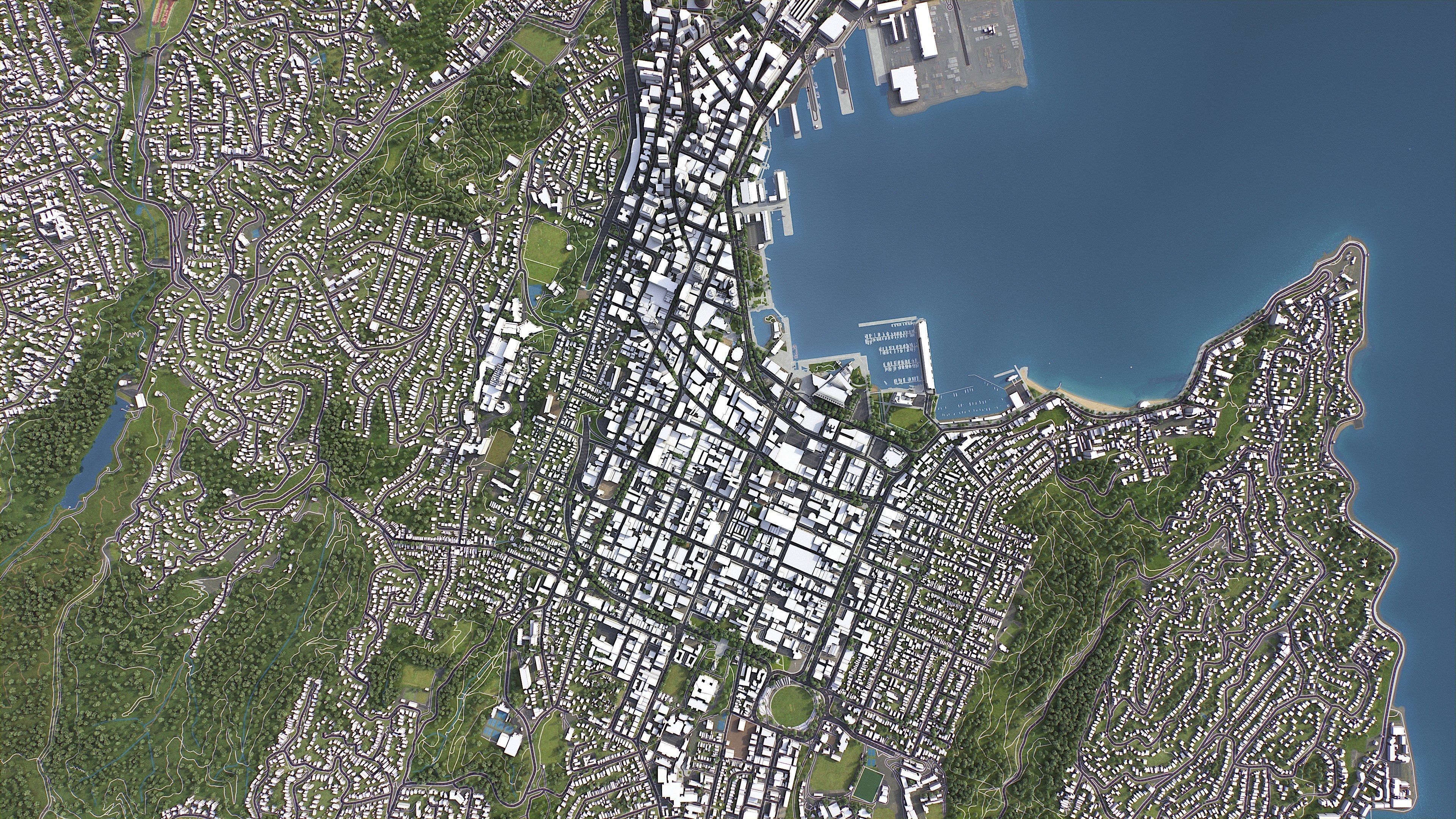 Wellington - 3D City Model Low-poly 3D model_9