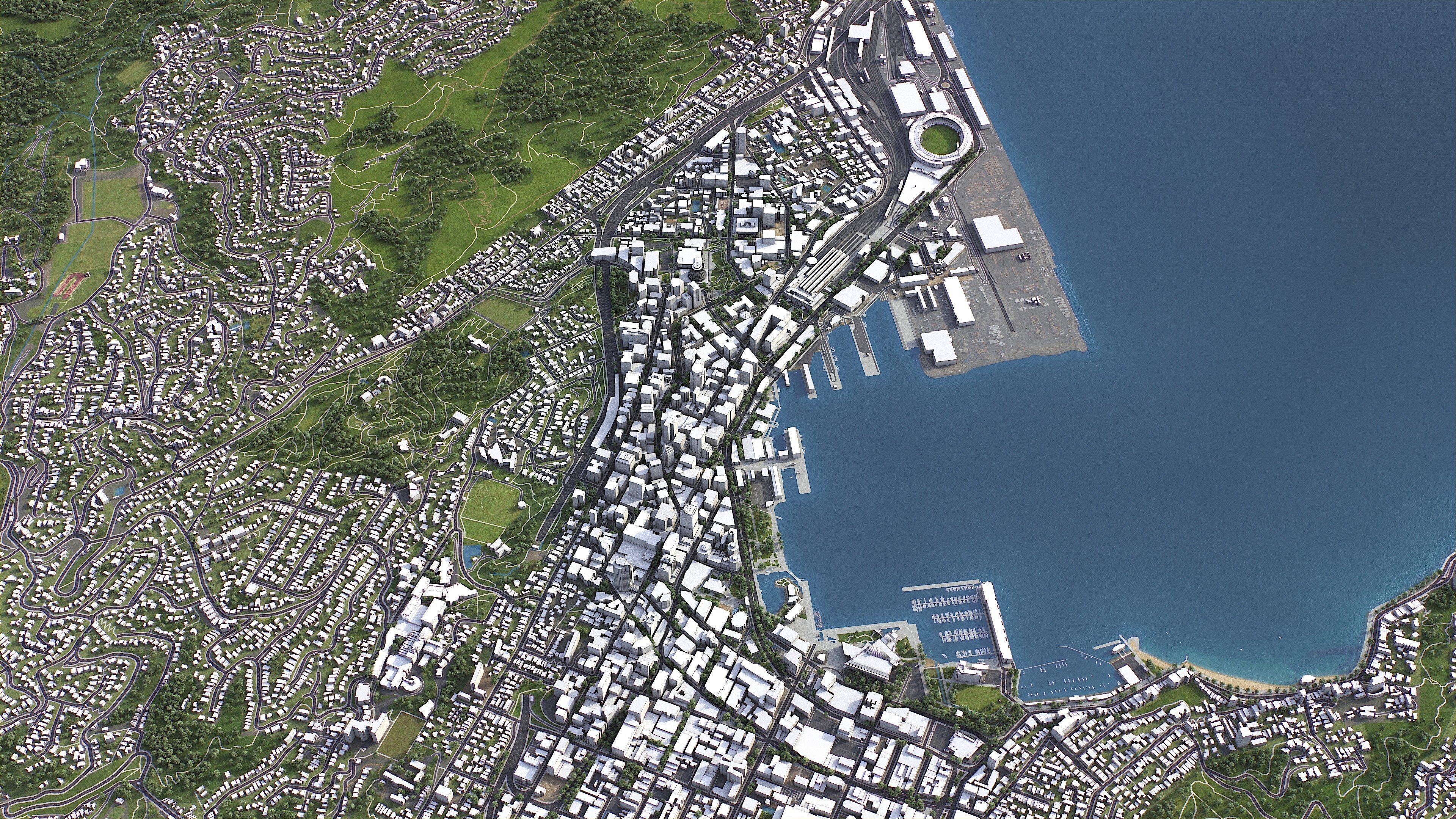 Wellington - 3D City Model Low-poly 3D model_2
