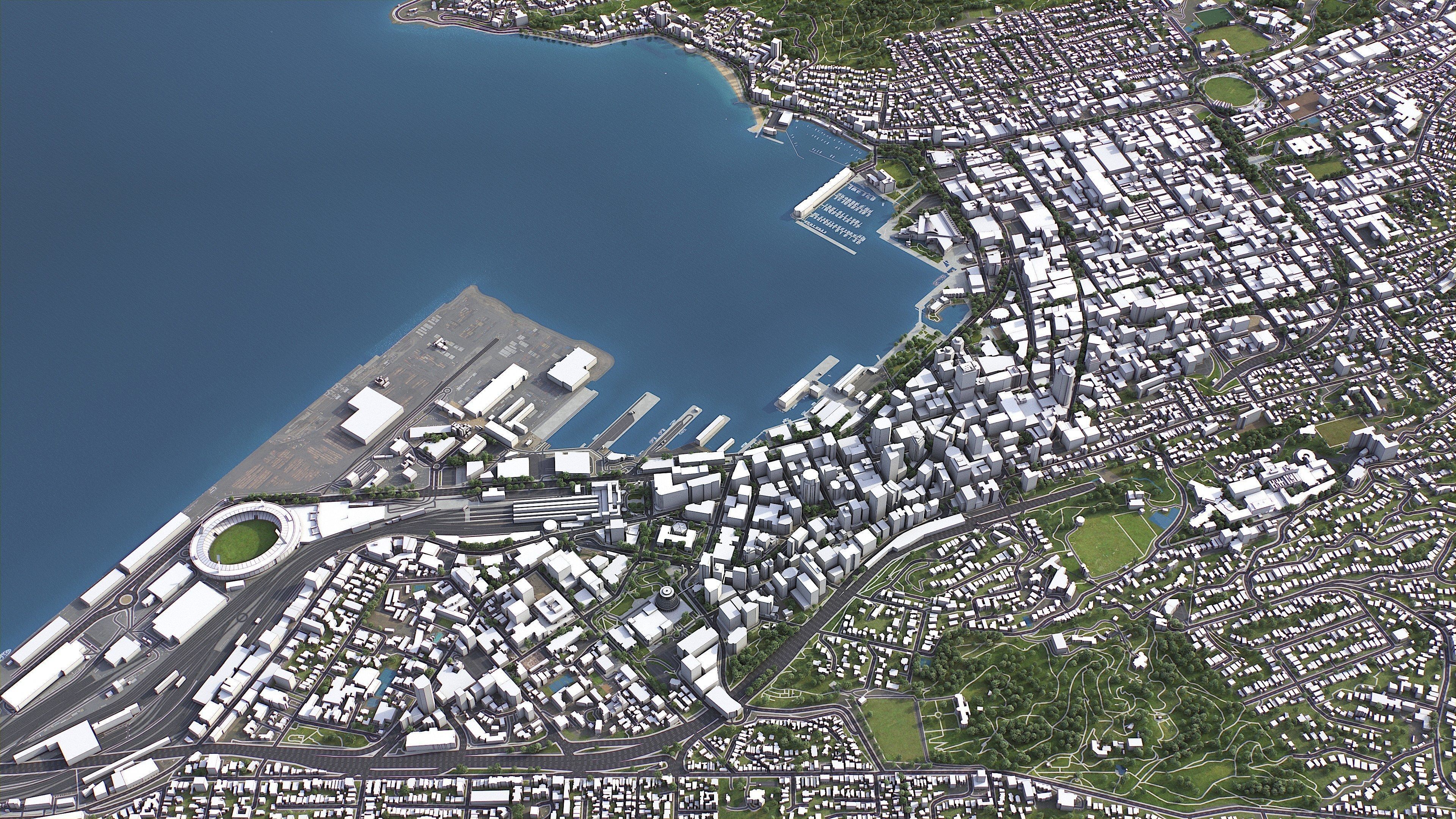 Wellington - 3D City Model Low-poly 3D model_4