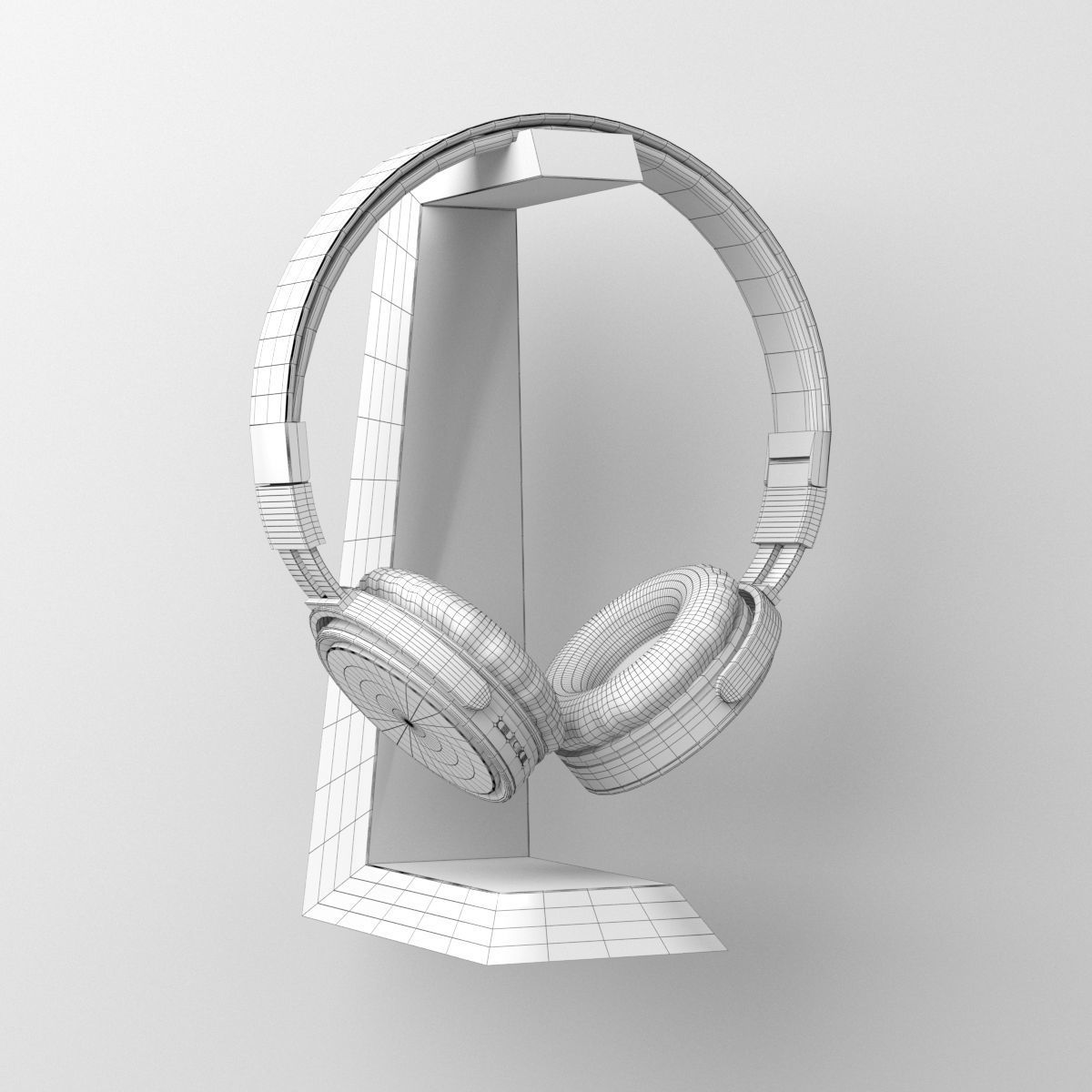 Headphone and Stand 3D Model 3D model_3