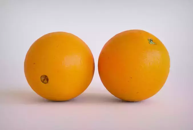 Orange two oranges Low-poly 3D model