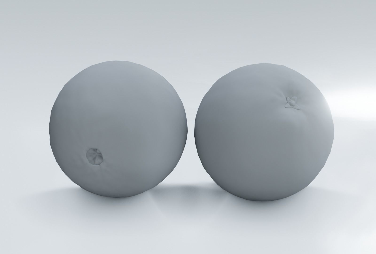 Orange two oranges Low-poly 3D model_4