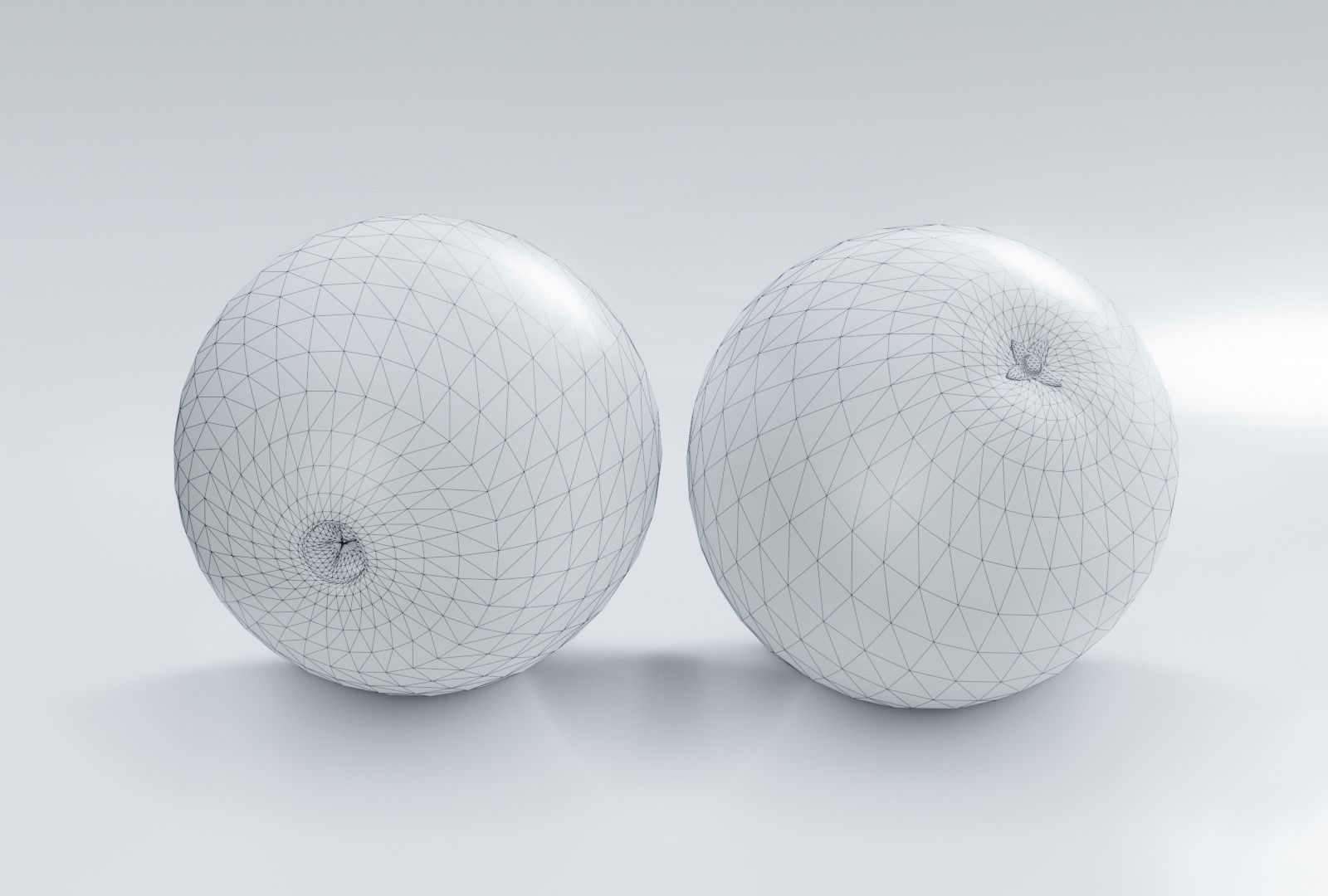 Orange two oranges Low-poly 3D model_2