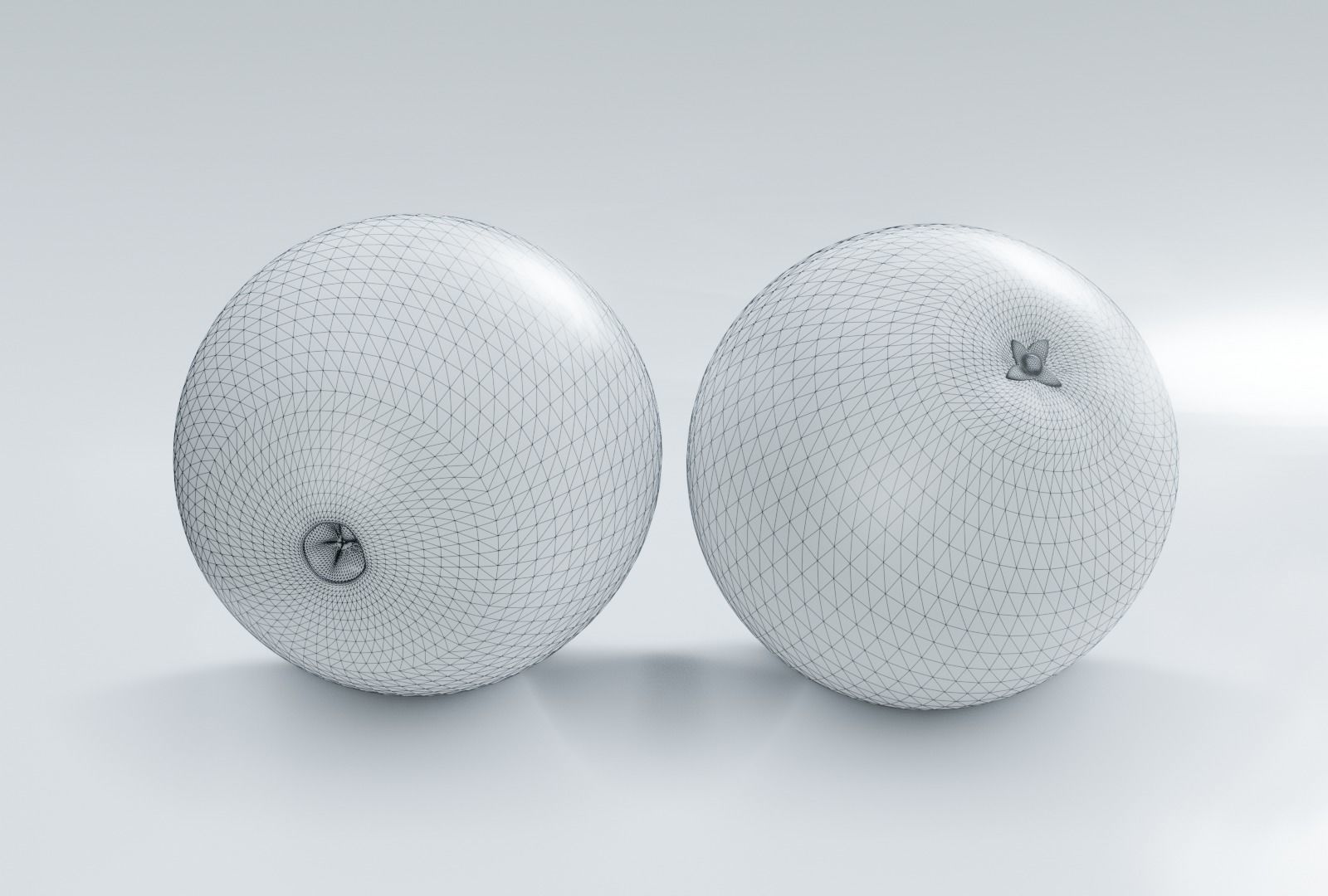 Orange two oranges Low-poly 3D model_3