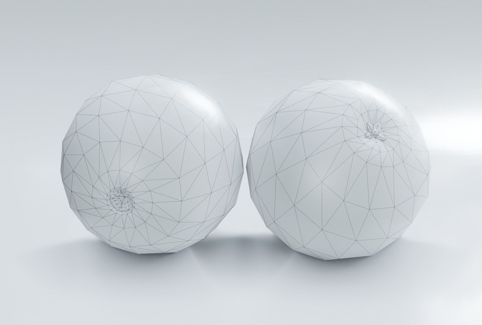 Orange two oranges Low-poly 3D model_1