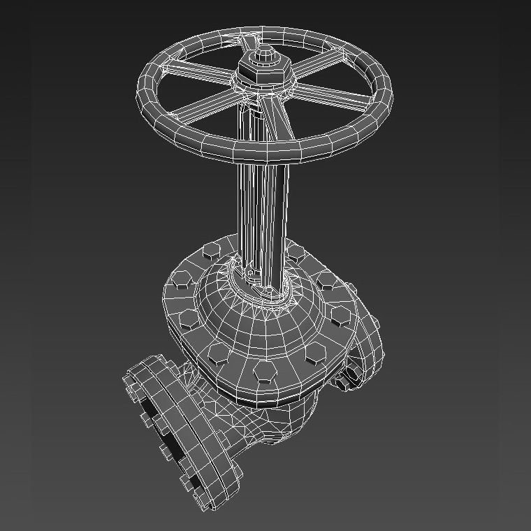 Big pipe check valve Low-poly 3D model_7