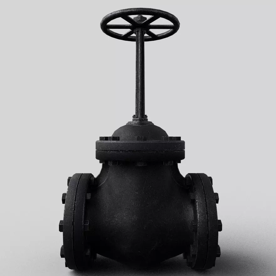 Big pipe check valve Low-poly 3D model_0