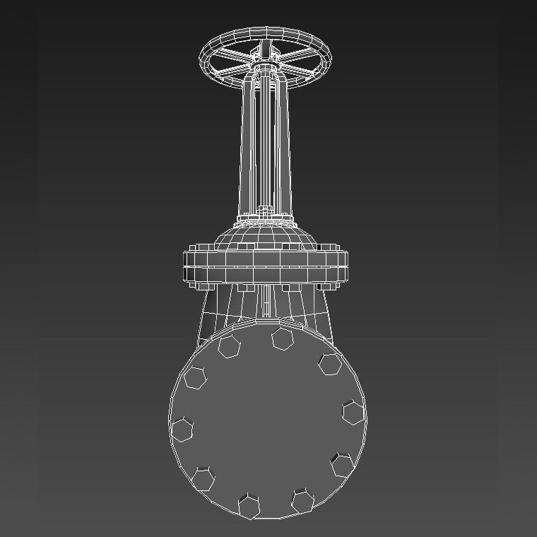 Big pipe check valve Low-poly 3D model_5