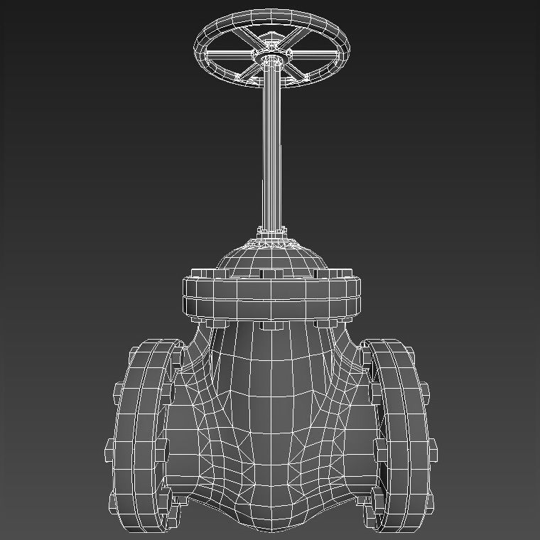 Big pipe check valve Low-poly 3D model_4