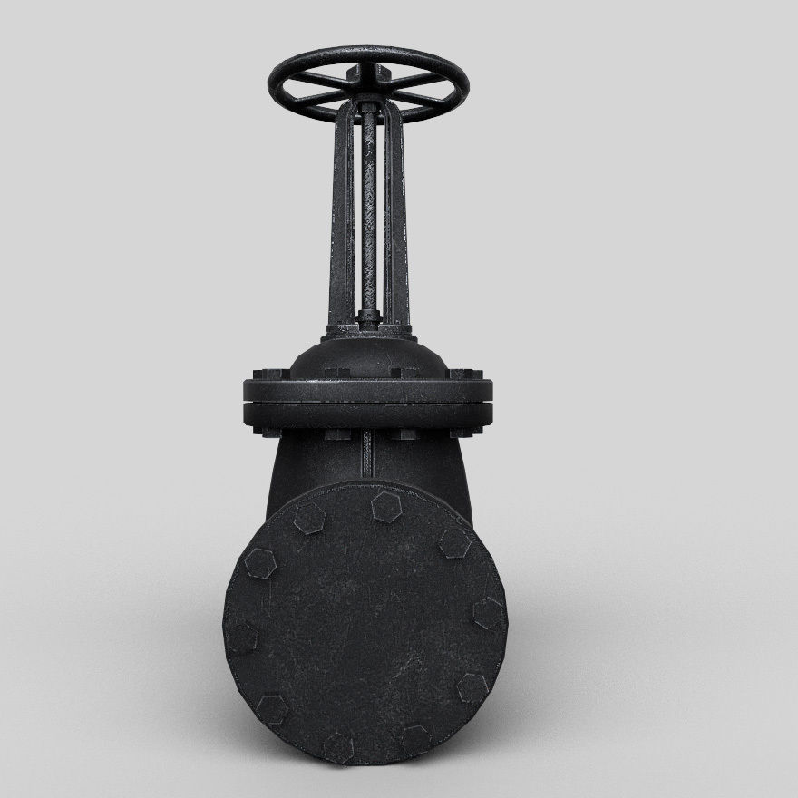 Big pipe check valve Low-poly 3D model_1