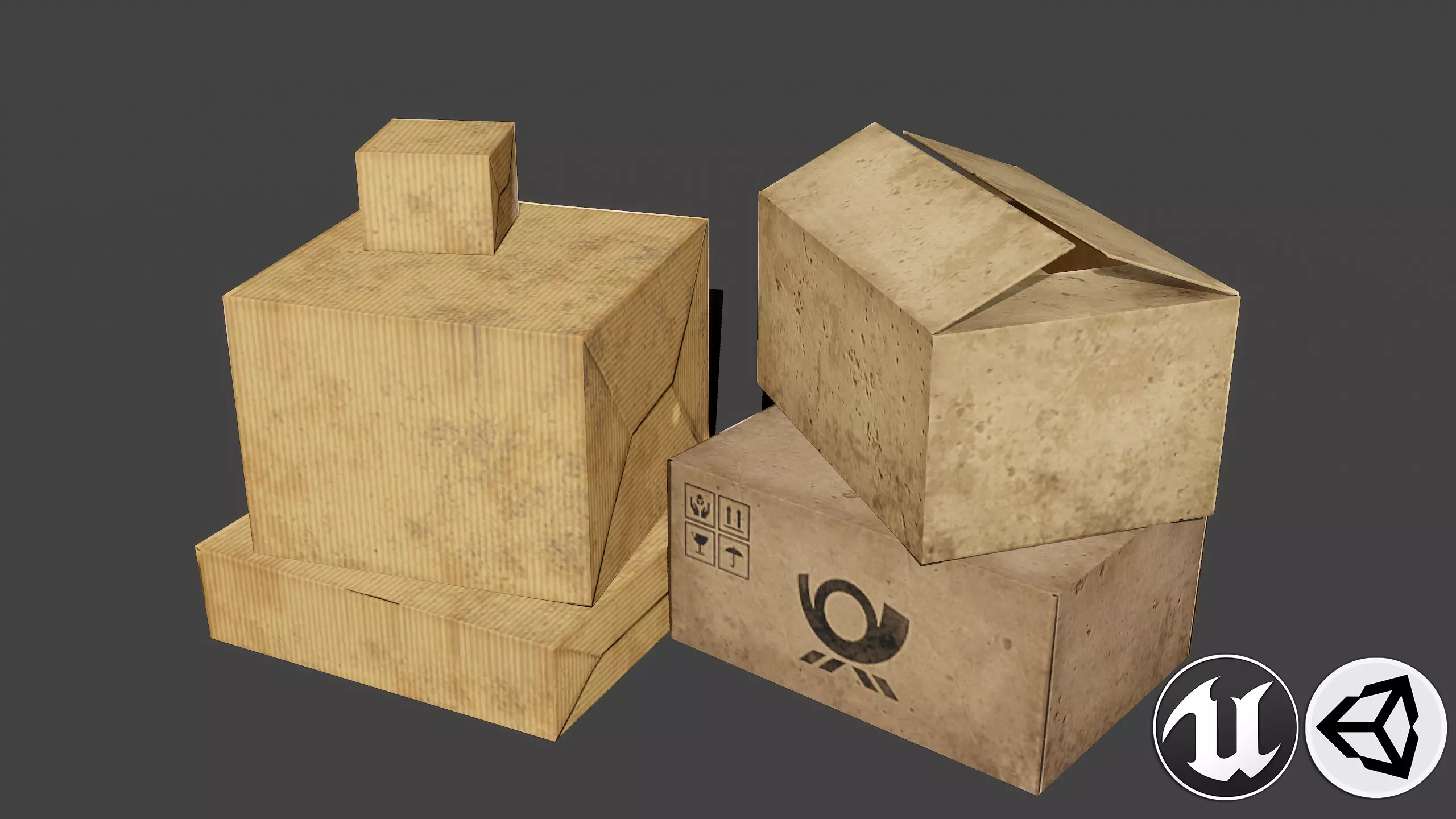 Paper Box Low-poly 3D model_0