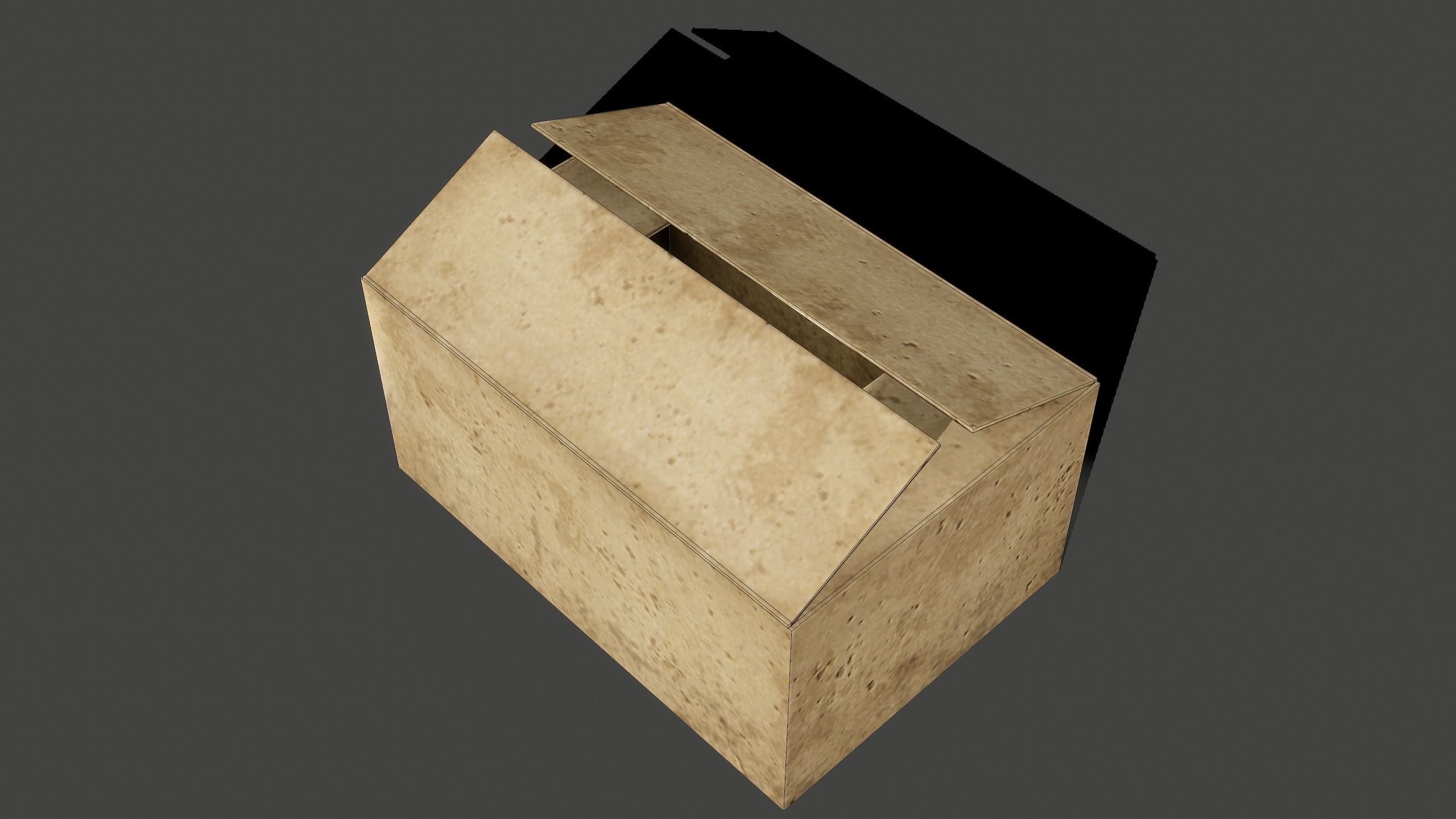 Paper Box Low-poly 3D model_9