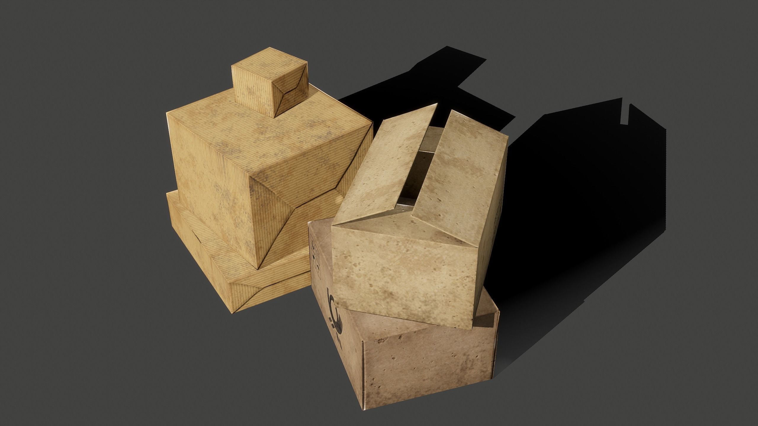 Paper Box Low-poly 3D model_2
