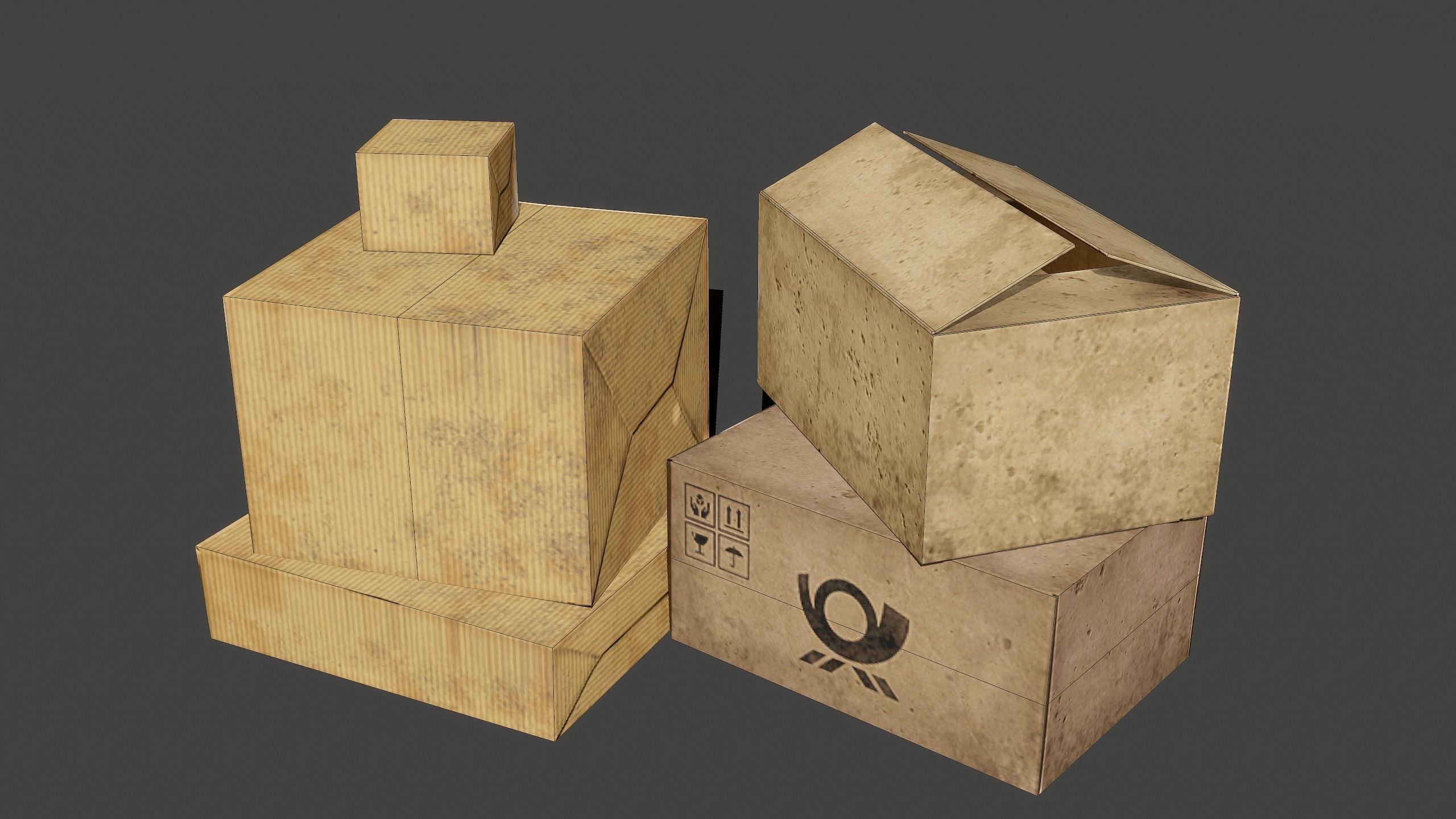 Paper Box Low-poly 3D model_1