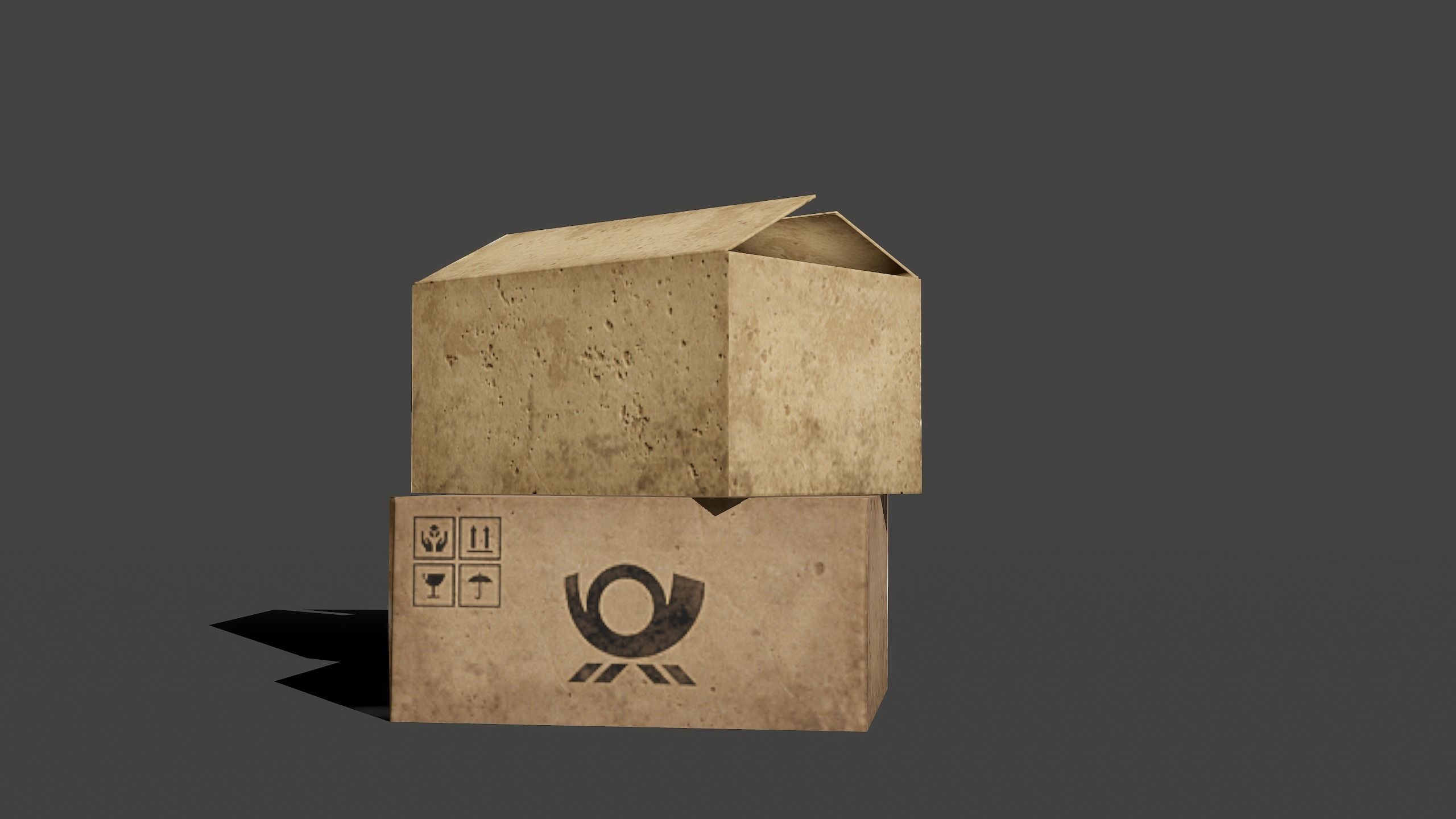 Paper Box Low-poly 3D model_4