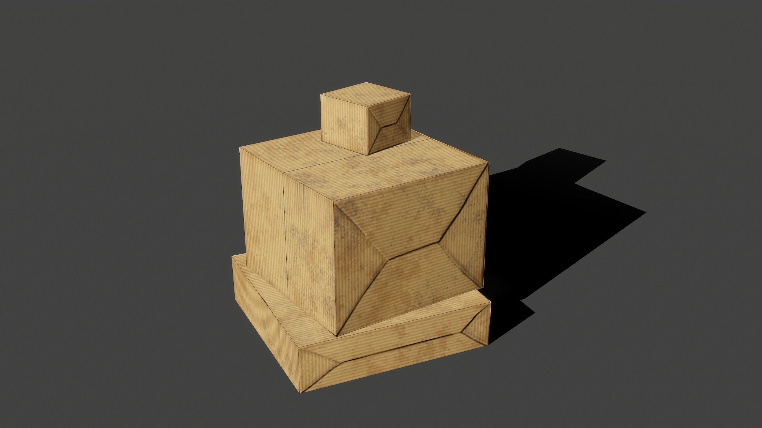 Paper Box Low-poly 3D model_7