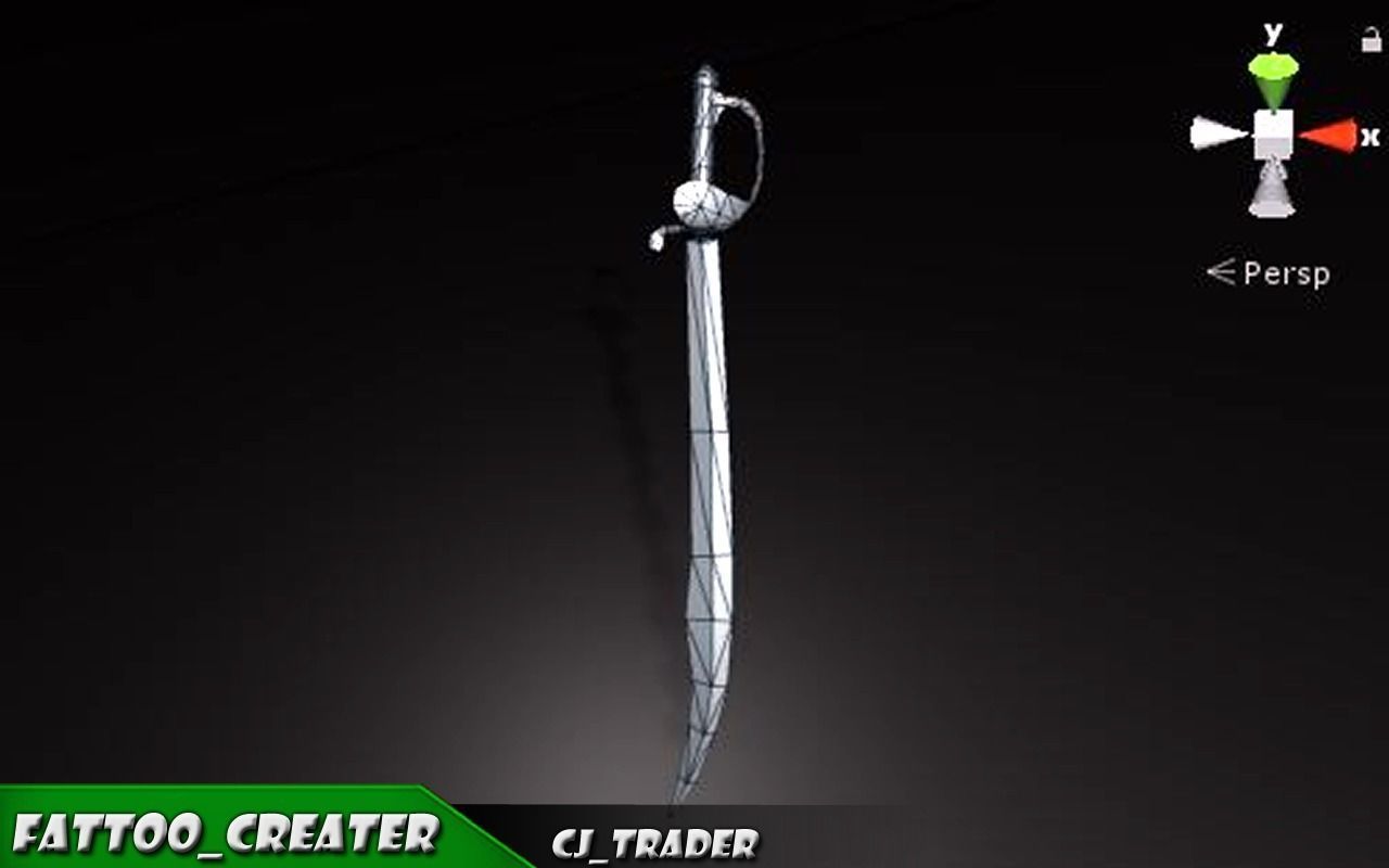 Aladdin Sword Low-Poly 3D Model Low-poly 3D model_6