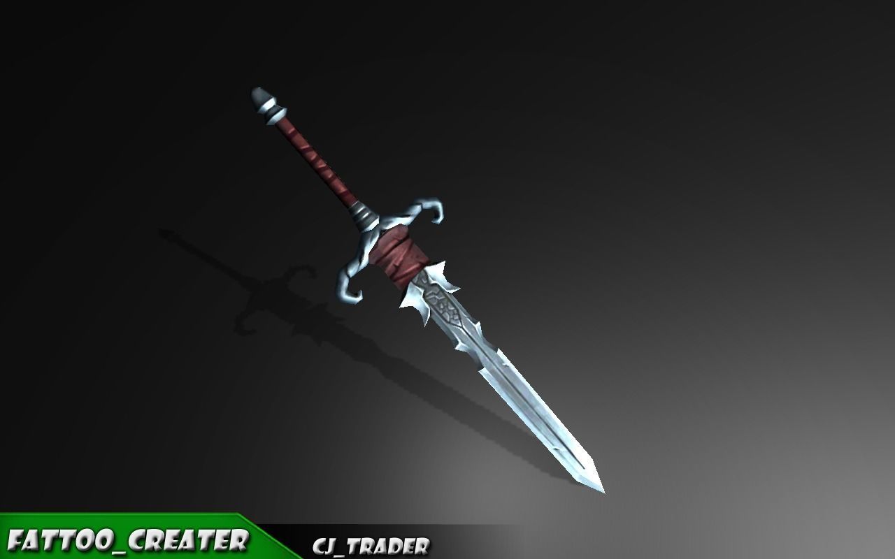 Fantasy Excalibur Sword Lowpoly 3d model Low-poly 3D model_4