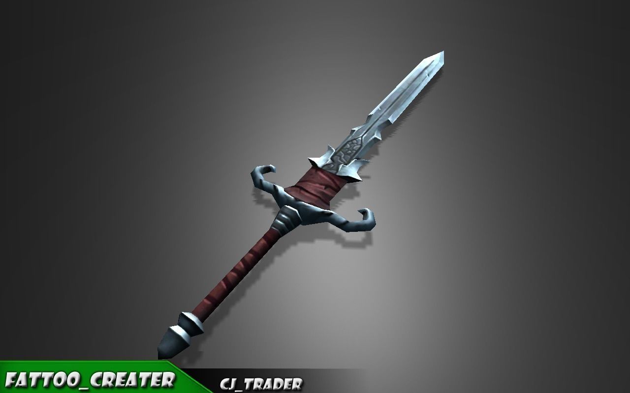 Fantasy Excalibur Sword Lowpoly 3d model Low-poly 3D model_1