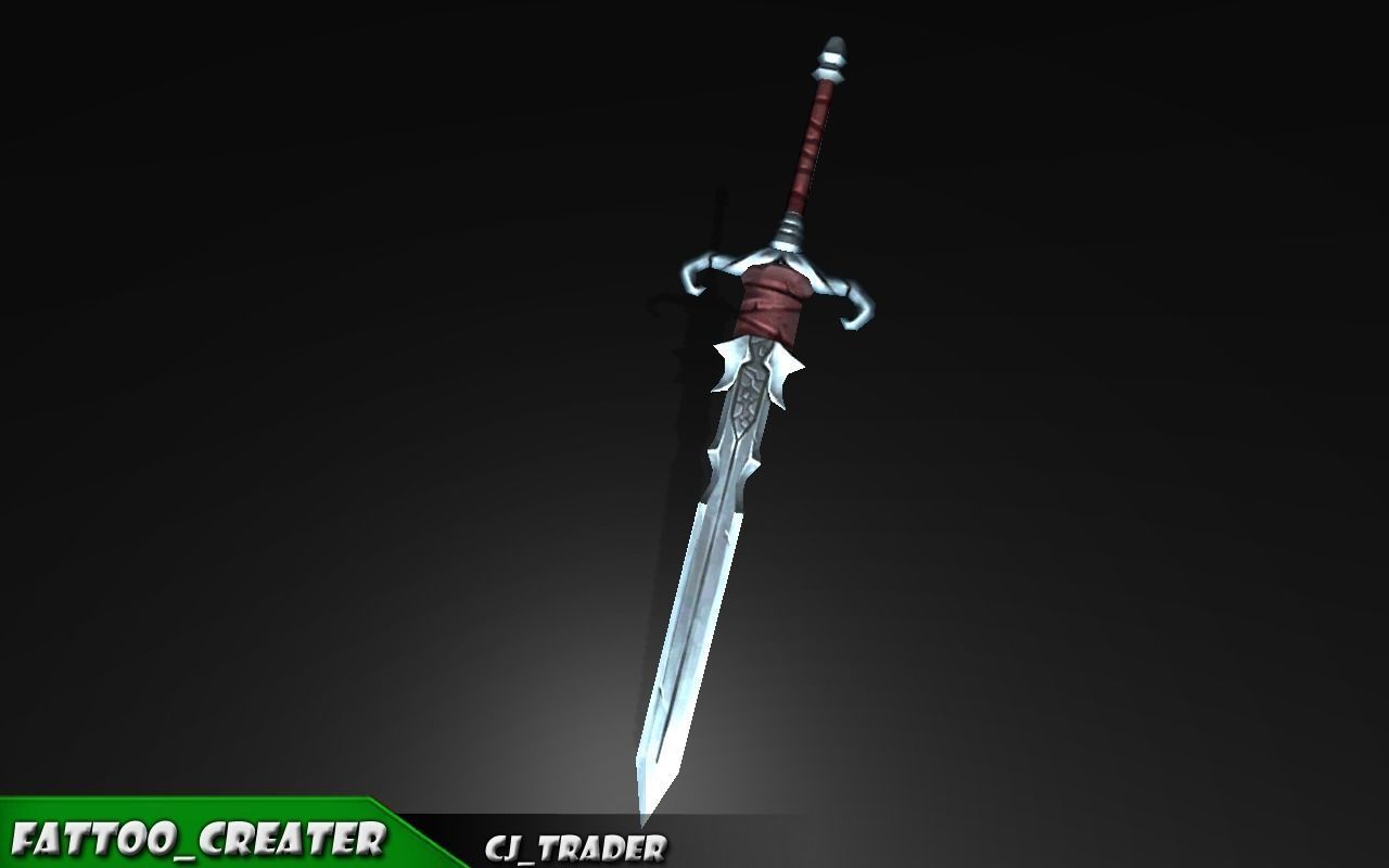 Fantasy Excalibur Sword Lowpoly 3d model Low-poly 3D model_3