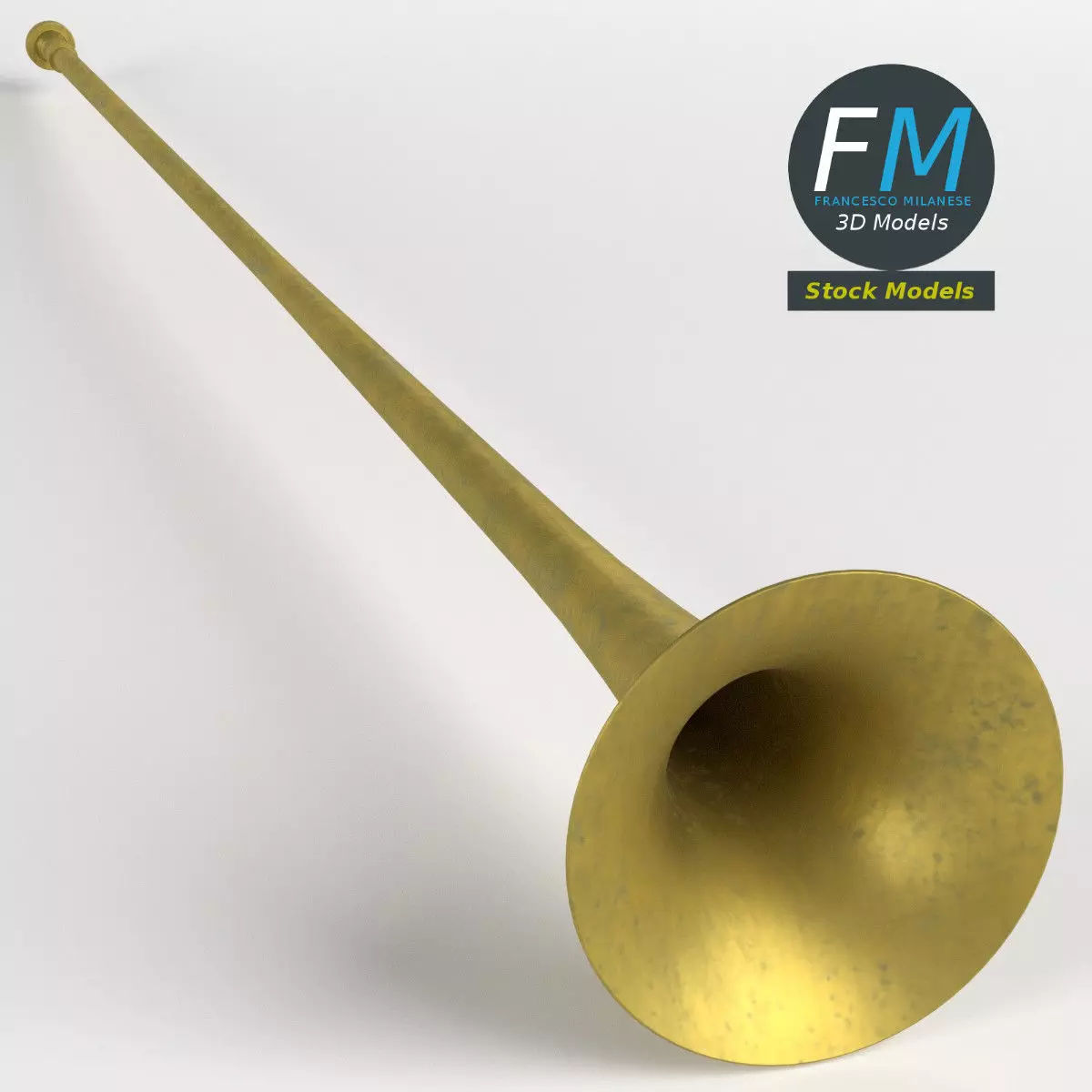 Long trumpet 3D model_0