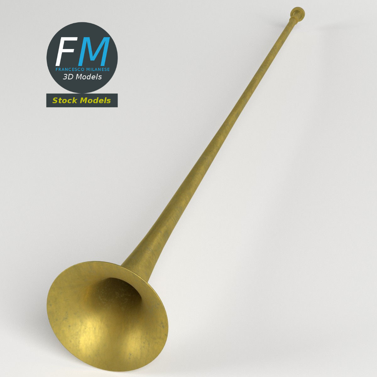 Long trumpet 3D model_2